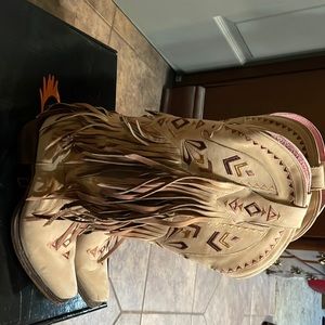 Junk Gypsy boots in bone. Worn a couple times normal wear size 8 in bone